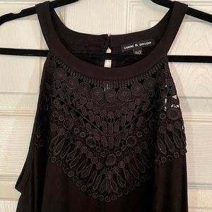 Black crochet tank top